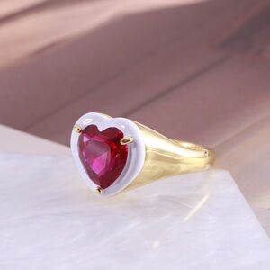 Kate Spade Enamel Red Heart Ring